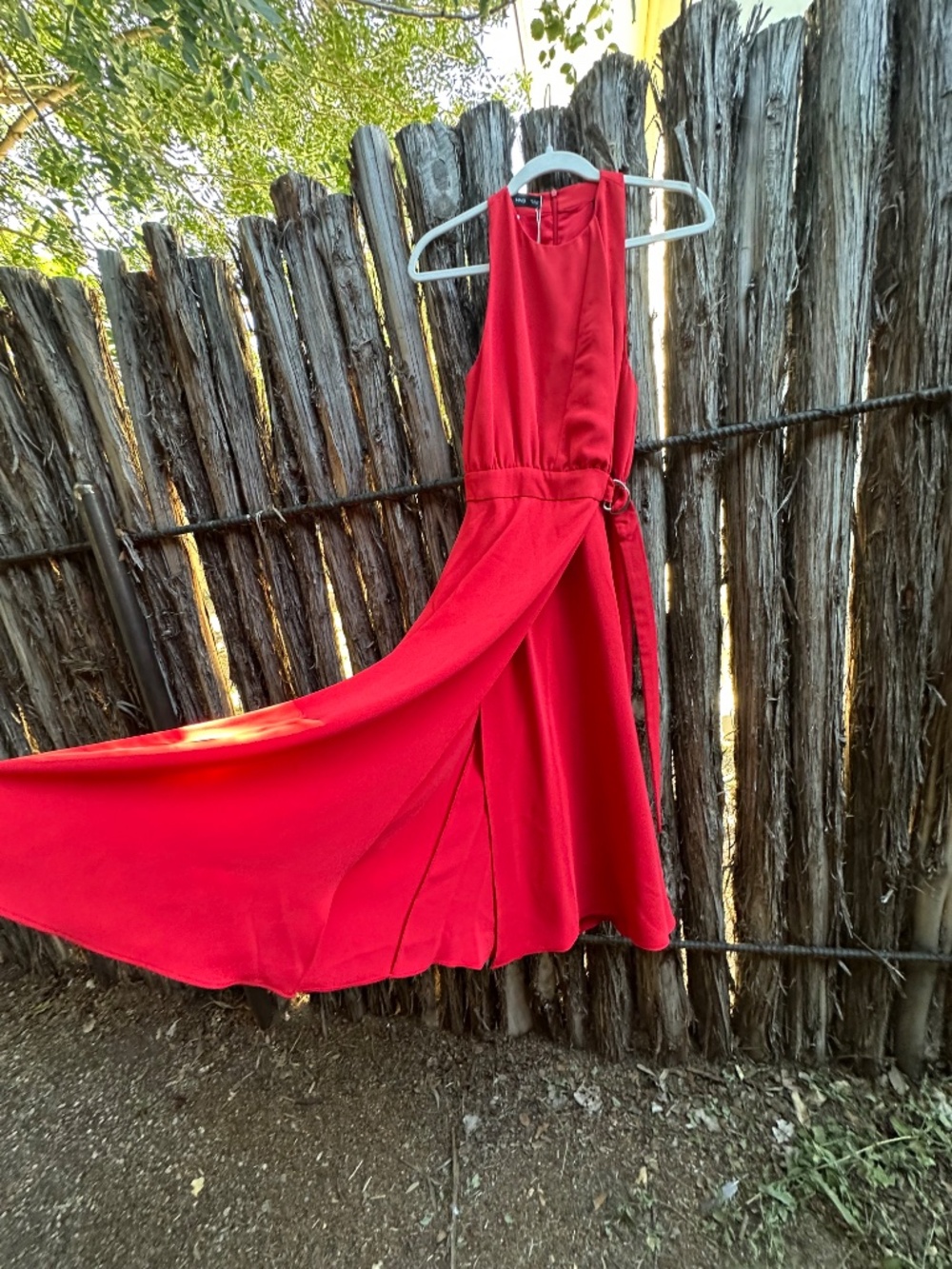 MANGO Red Belted Midi Dress NWT in Size XS